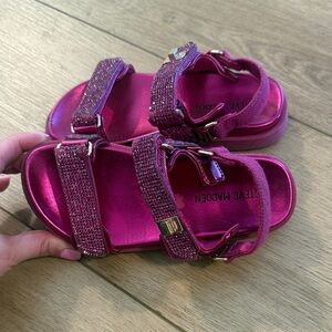 Steve Madden Kids Fuchsia Glitter Sandals